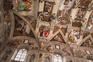 Image showing interiors and details of the Sistine Chapel, Vatican city