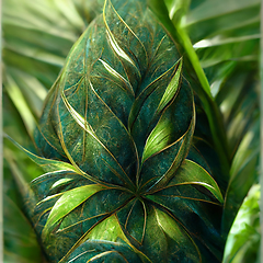 Image showing Nature view of green tropical plants leaves  background. 