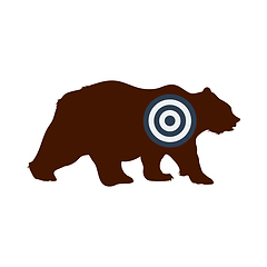 Image showing Icon Of Bear Silhouette With Target