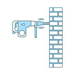 Image showing Icon Of Perforator Drilling Wall