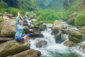 Image showing Woman in Padmasana outdoors