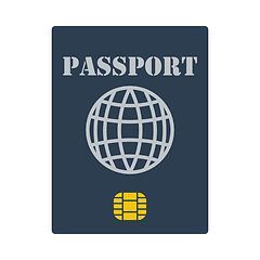 Image showing Passport With Chip Icon