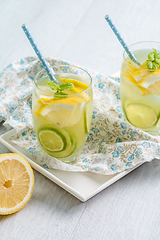 Image showing Summer citrus fruits drink