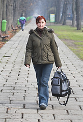 Image showing Walking in an autumn park