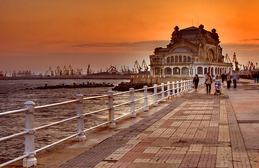 Image showing Promenade at sunset