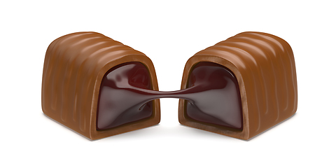 Image showing Chocolate candy with cherry filling