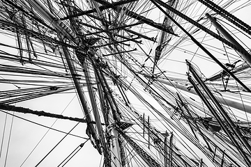 Image showing Sailing ship masts.