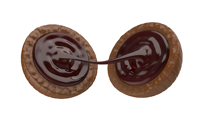 Image showing Chocolate bonbon with cherry filling
