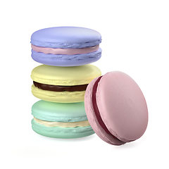 Image showing Macarons with different colors and flavors