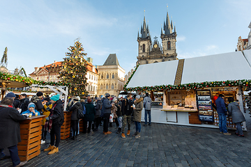 Image showing Christmas market at Old Town Square in Prague