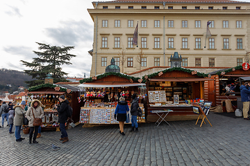 Image showing Christmas market at Prague castle