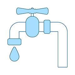 Image showing Flat Design Pipe With Valve Icon