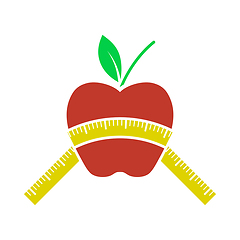 Image showing Icon Of Apple With Measure Tape