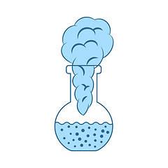 Image showing Icon Of Chemistry Bulb With Reaction Inside