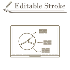 Image showing Laptop With Analytics Diagram Icon