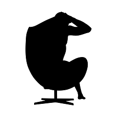 Image showing Sitting Pose Man Silhouette