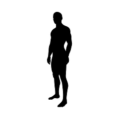 Image showing Sitting Pose Man Silhouette