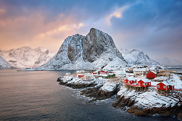 Image showing Hamnoy fishing village on Lofoten Islands, Norway