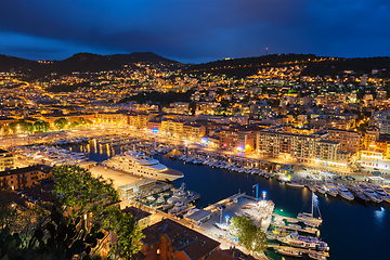 Image showing View of Old Port of Nice with yachts, France in the evening