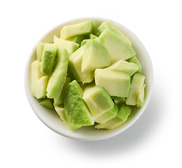 Image showing bowl of fresh raw avocado