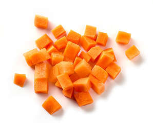 Image showing fresh raw carrot cubes