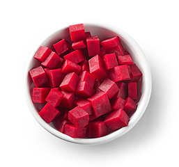 Image showing bowl of beetroot cubes