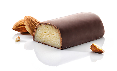 Image showing marzipan covered with chocolate