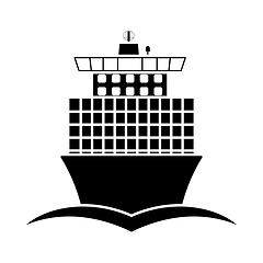 Image showing Container Ship Icon Front View