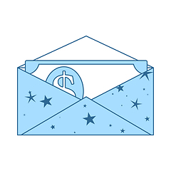 Image showing Birthday Gift Envelop Icon With Money