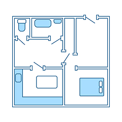 Image showing Icon Of Apartment Plan