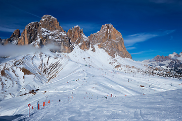 Image showing Ski resort in Dolomites, Italy