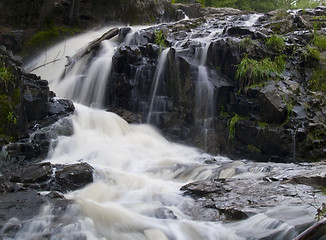 Image showing Waterfall Around Stone