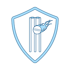 Image showing Cricket Shield Emblem Icon