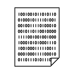 Image showing Sheet With Binary Code Icon