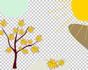 Image showing Autumn greeting doodle card