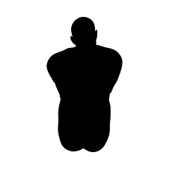 Image showing Sitting Pose Man Silhouette