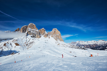 Image showing Ski resort in Dolomites, Italy