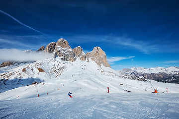 Image showing Ski resort in Dolomites, Italy