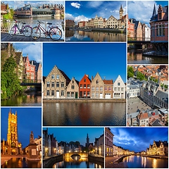 Image showing Mosaic collage storyboard of Belgium images