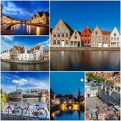 Image showing Mosaic collage storyboard of Belgium images