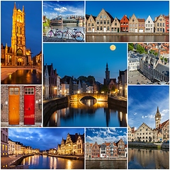 Image showing Mosaic collage storyboard of Belgium images