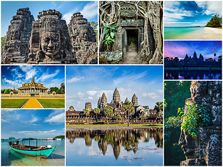 Image showing Collage of Cambodia travel images