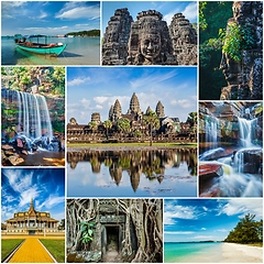 Image showing Collage of Cambodia travel images