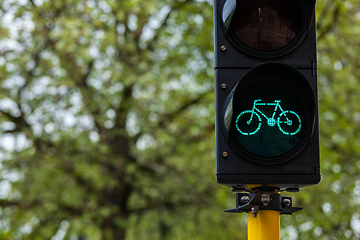 Image showing Bicycle traffic light in Europe