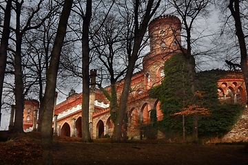 Image showing Evening view at chateau Kamieniec Zabkowicki, Poland