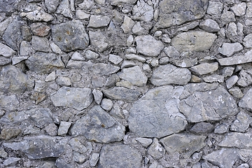 Image showing Old wall from stones of various shapes