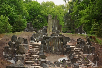 Image showing Mysterious stairs made of basalt columns in Kromalu