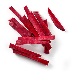 Image showing beetroot sticks on white background