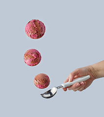 Image showing chocolate and cherry ice cream