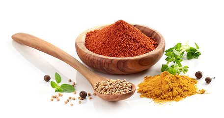 Image showing various spices on white background